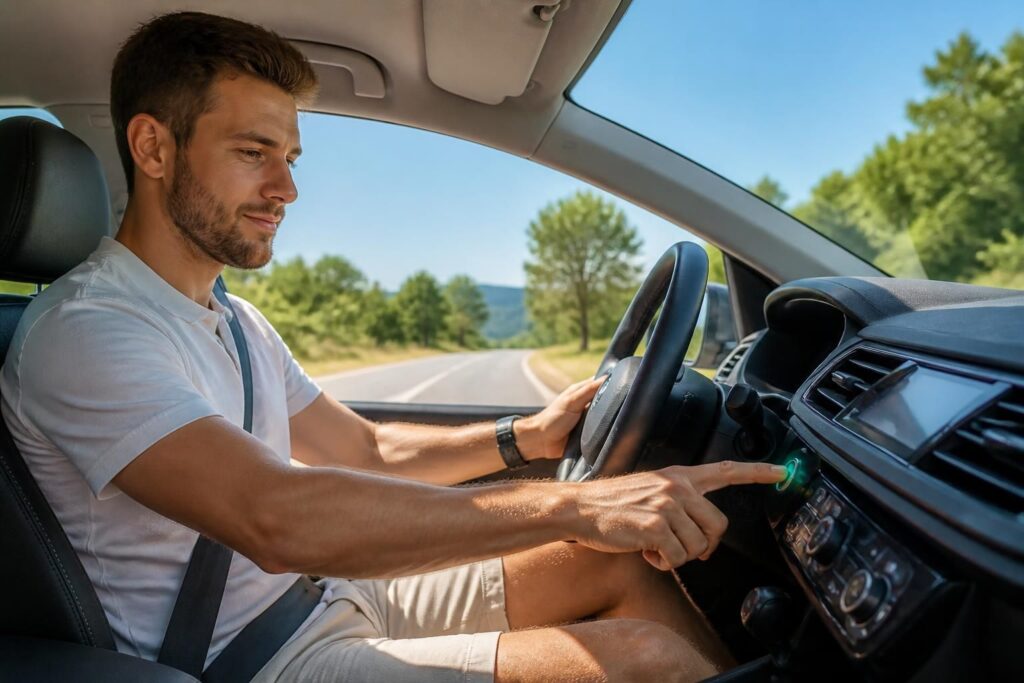 découvrez le bouton secret de votre voiture qui vous aide à économiser du carburant cet été en optimisant votre consommation pour des trajets plus économiques et écologiques.